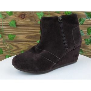 Bobs Skechers Sz 7 Ankle Boots Zip M Brown Leather‎ Women